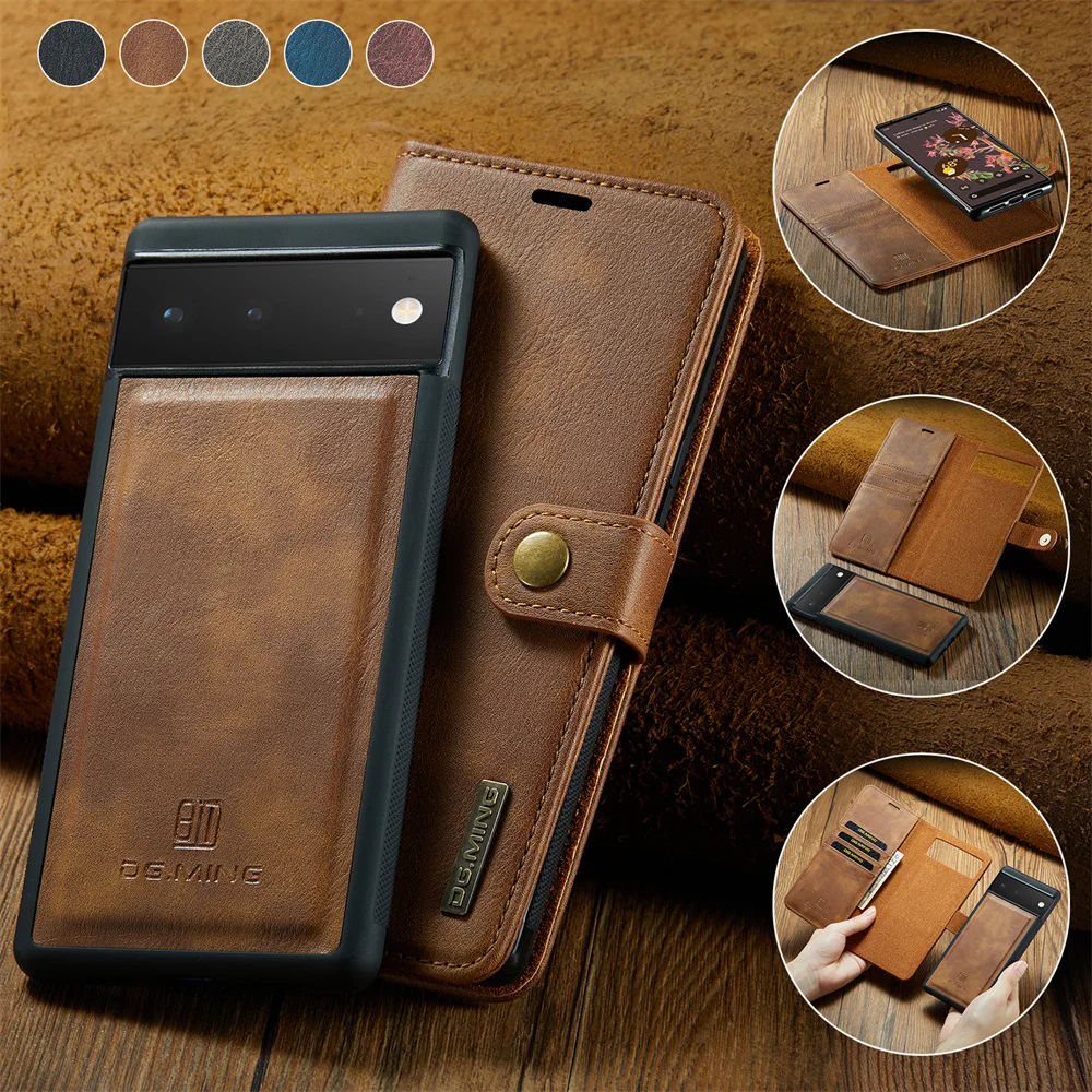 

Retro Leather Wallet Case For Google Pixel 5a 6 6Pro Phone Case Cover