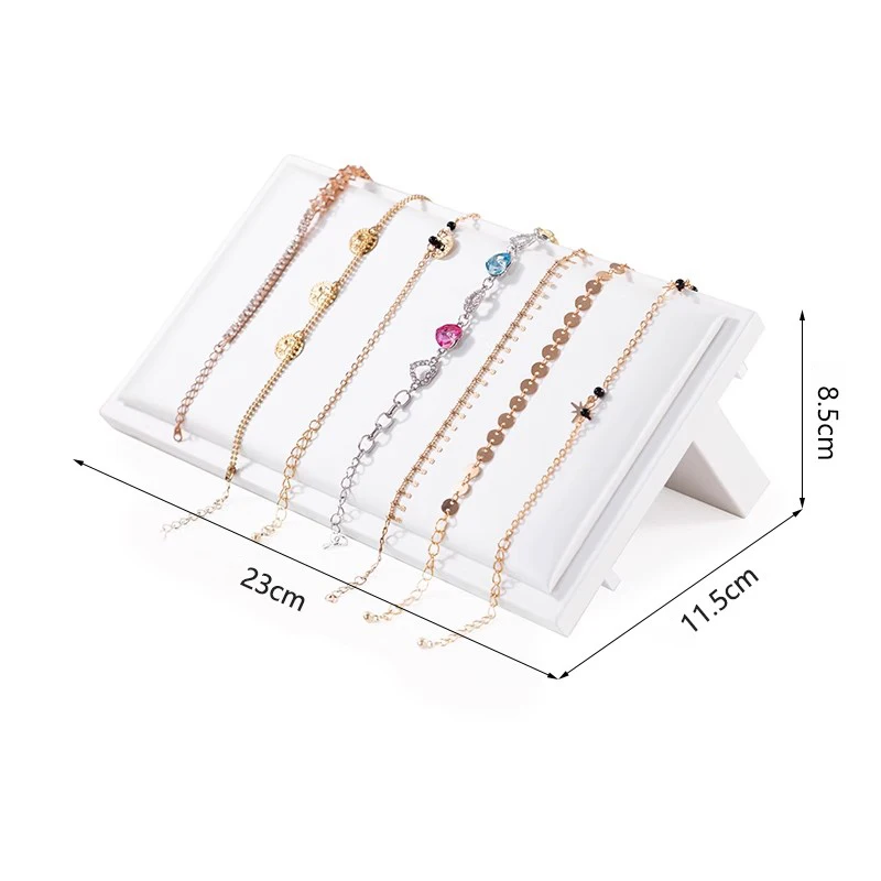 GemeShou White Pearlescent Leather Necklace Display Stand - Large Jewelry Bust Mannequin For Boutiques & Photography - View #6