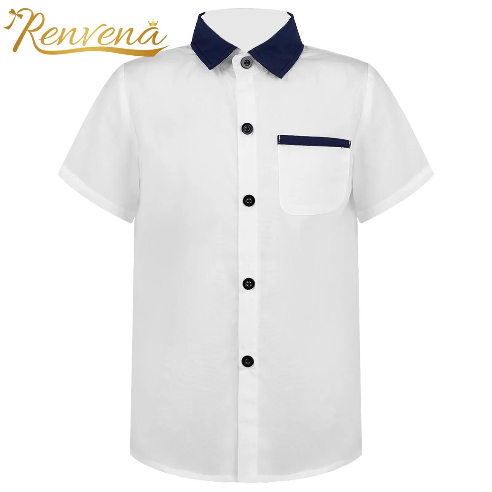 Summer Kids Shirs for Boys Casual Clothing Short Sleeve Turndown Collar Shirt Top 3-12 14 Toddler Boy's Shirts School Tops