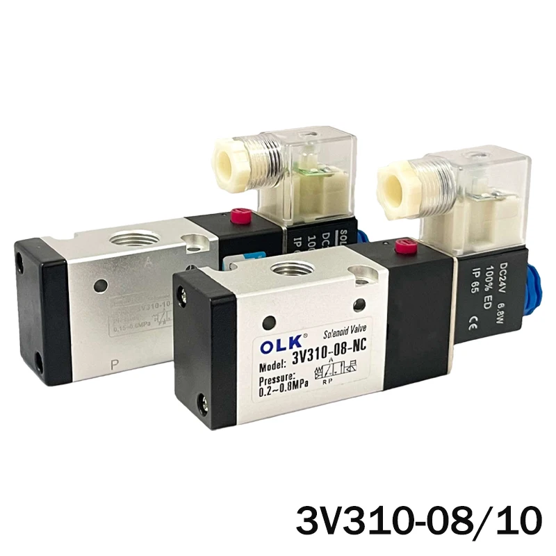 Válvula de Controle Solenóide Pneumática Normalmente Fechado Aberto Maneira com Encaixes Dc12v 24v Ac110v 220v Bobina Volt 3v31008 10