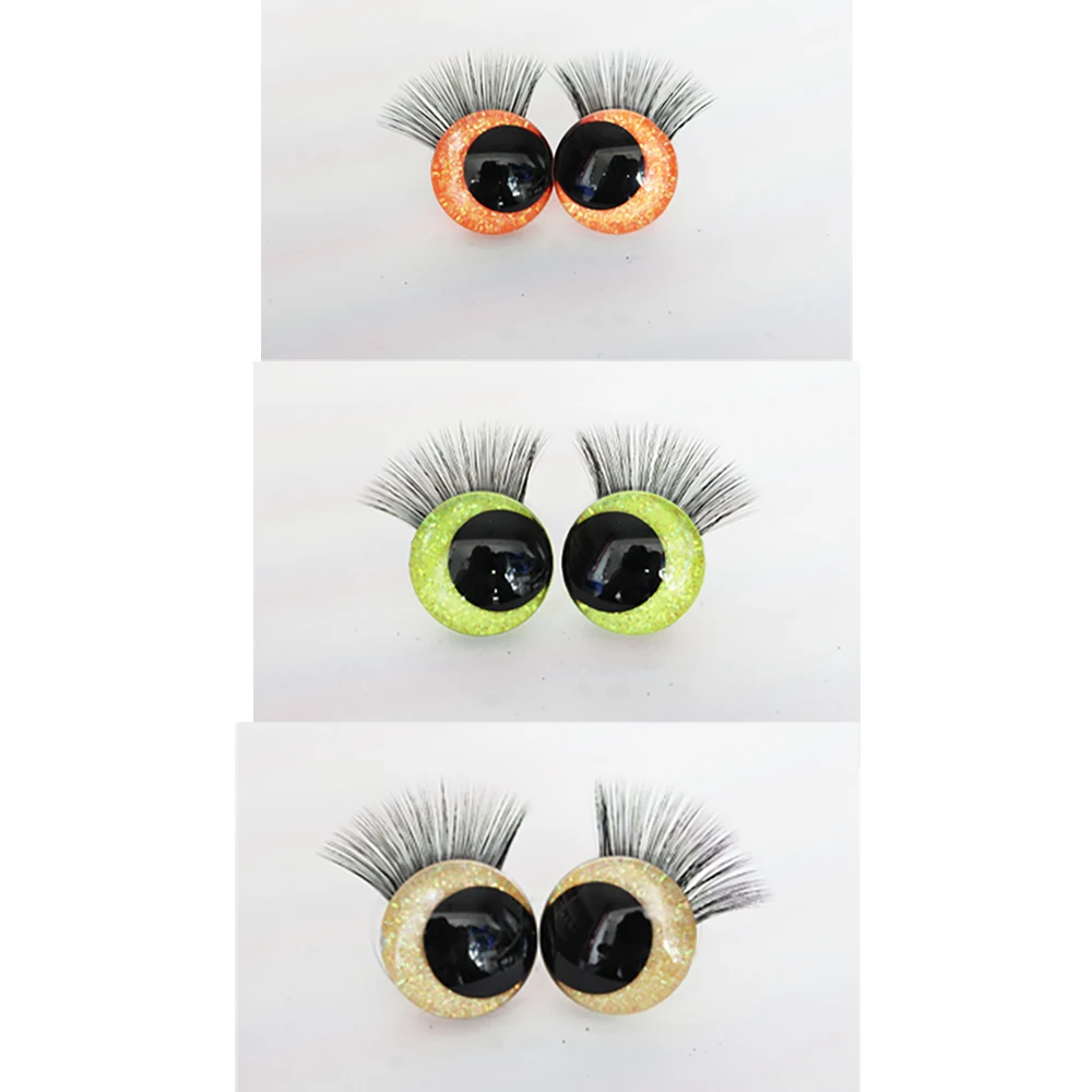 Safety Eyes With Eyelashes 15 Mm Brown Safety Eyes Translucent