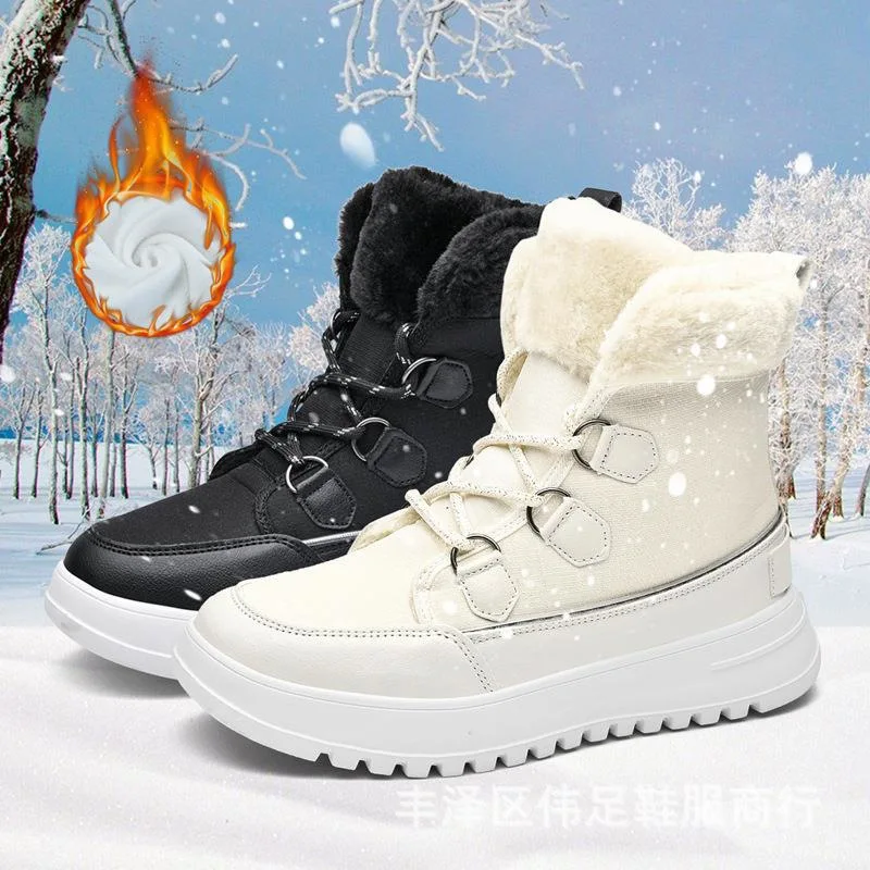 Fashion Women Snow Boots With Plush Warm Sports Casual Antiskid Winter Shoes Size 36-42