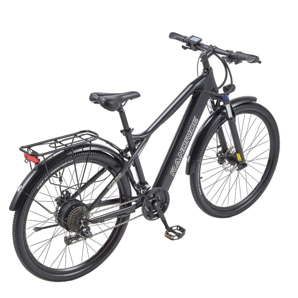 RANDRIDE YG70 Electric City Bike Front Fork Suspension 27.5*2.1 tire 1000W Electric Bicycle 48V 14Ah Bicicletta Elettrica Adults