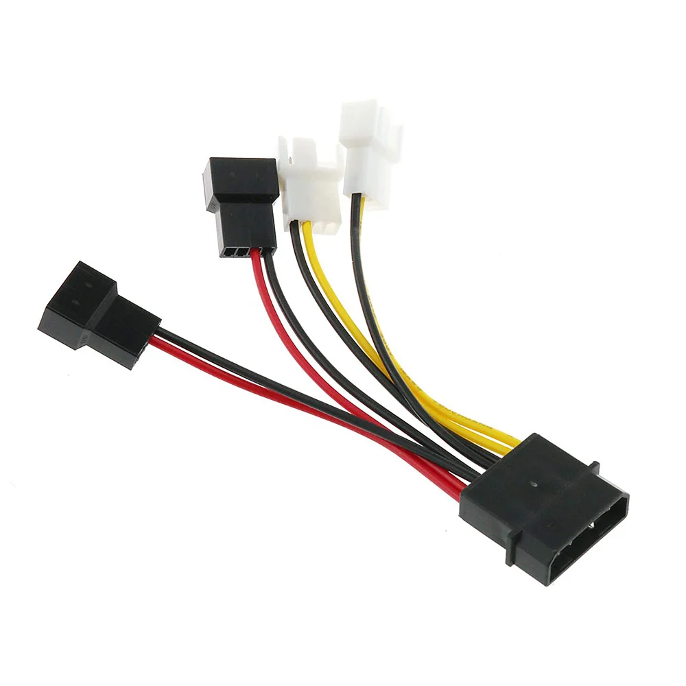 BAAE 1Pcs 4 핀 몰 렉스-3 핀 팬 전원 케이블 어댑터 커넥터 컴퓨터 냉각 팬 케이블 CPU PC 케이스 팬용 12V/5V DC