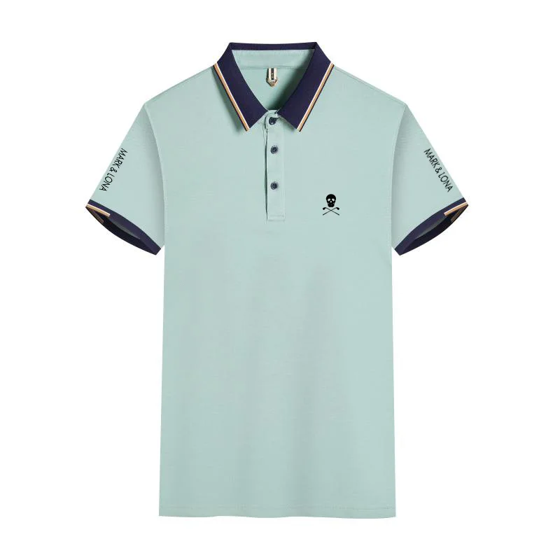 

Spring&Summer 2024 Mens Golf Shirt Casual Short Sleeve MARK Golf Sports Clothing Quick Dry LONA Breathable POLO T Shirt Tops