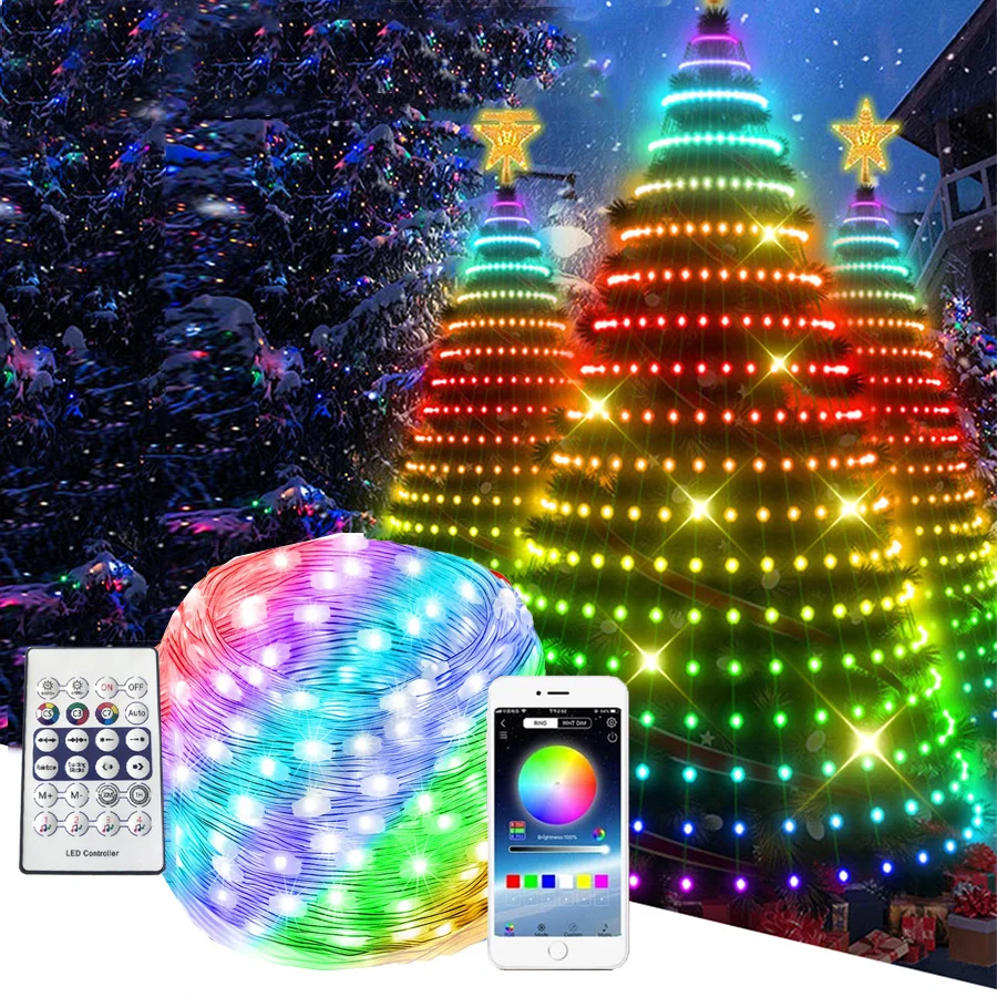 Luci Di Natale A LED Da 3m Con Babbo Natale Che Scala | 8 Modalità Di Illuminazione, Alimentazione USB, Impermeabili Per Esterni | Decorazione Natalizia Per Albero E Casa - 4