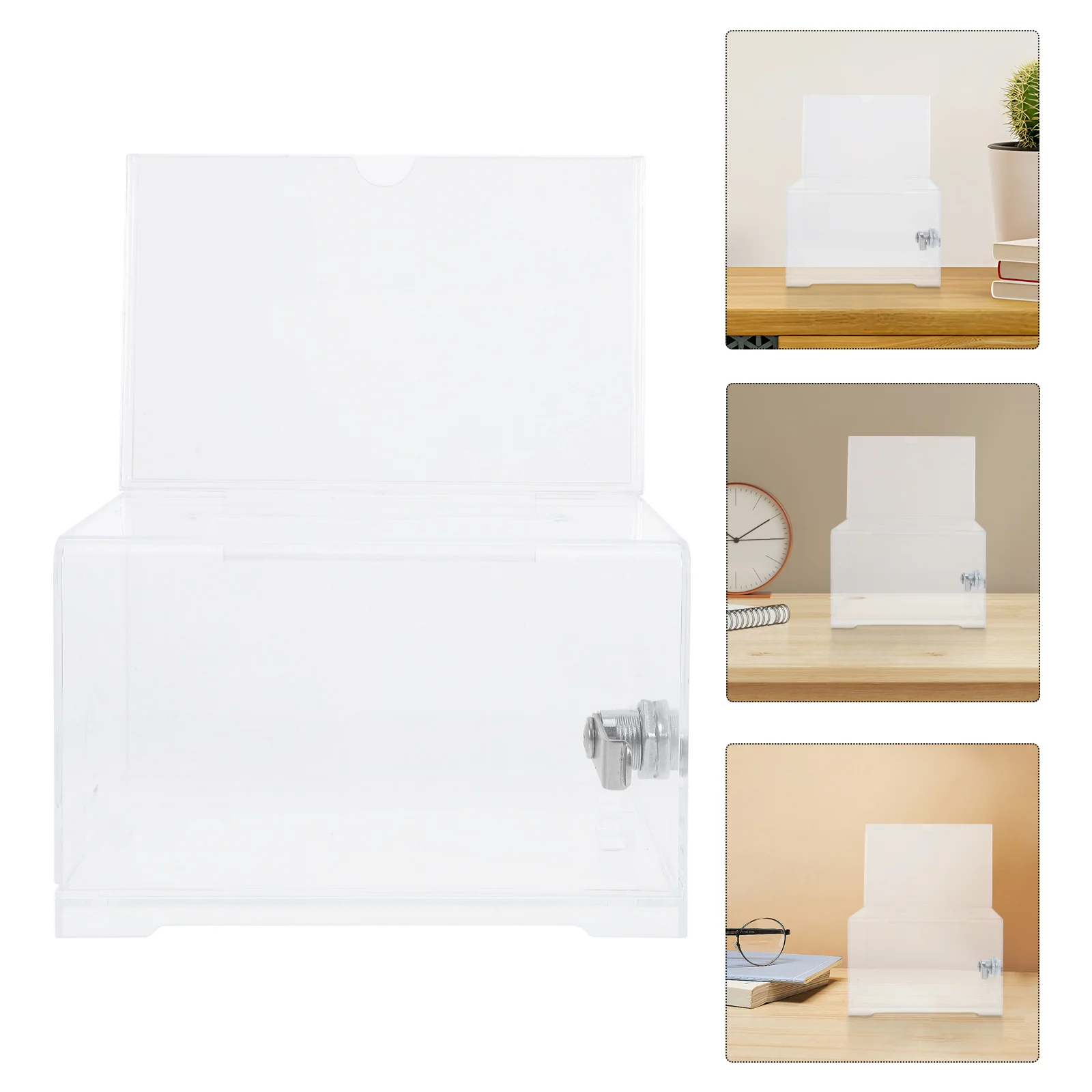 Acrylic Card Transparent Business Card Clear Suggestion Box Storage Large Capacity Office Suggestion Clear Ballot Donation Box
