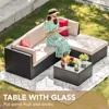 5 Pieces Patio Furniture Sets All Weather Outdoor Sectional Patio Sofa Manual Weaving Wicker Rattan Patio Seating Sofas 4