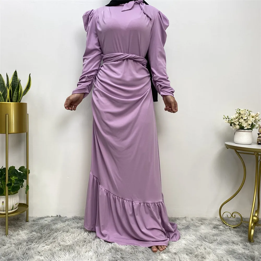 

Eid Mubarek Abaya Dubai Turkey Hijab Muslim Dress Islam Clothing for Women Ruffle Caftan Party Gown Ramadan Kaftan Oman Vestidos