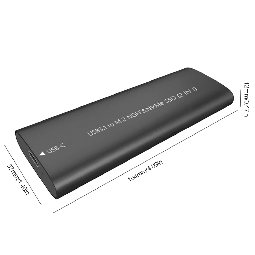 M.2 NGFF/MVMe SSD to USB 3.1  SSD Ŭ, USB 3.1 C Ÿ ޴ SSD ڽ, ˷̴ ձ ָ Ʈ ̺ Ŭ