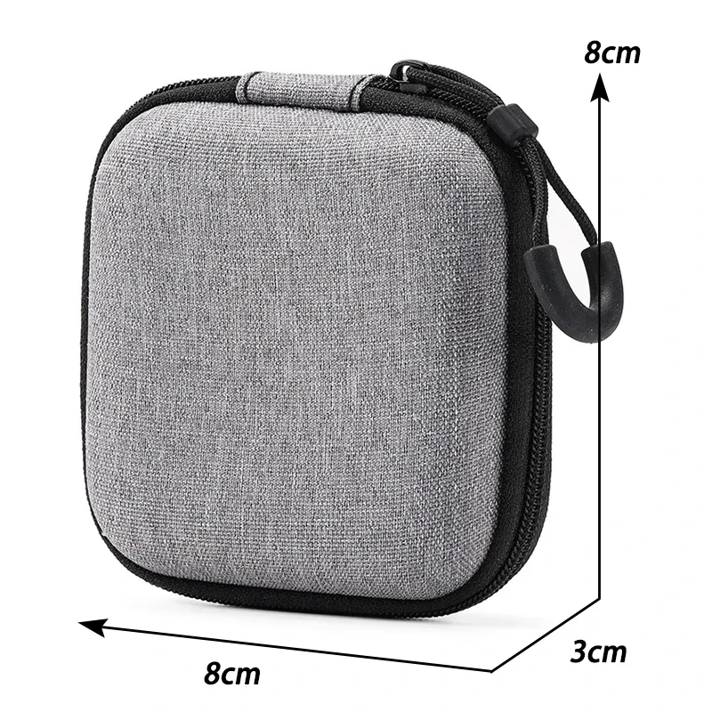 Compact Grey Digital Accessory Organizer - Shockproof Protective Storage Case