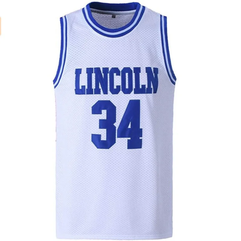 Jesus Shuttlesworth Jersey #34 Lincoln High School Basketball Jersey Movie He Got Game Men's Sports Vest Blue White