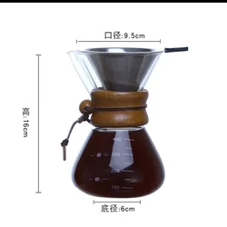 Elegant Handcrafted Glass Coffee Kettle with Stainless Steel Filter for Perfect Pour-Over Brewing (400ml Filter)