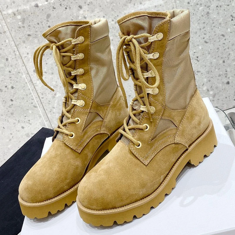 

Winter New Vacation Ladies Boots Full Of Vitality Height Increasing Ankle Boots Non-slip Bottom Design Lace-up Female Shoes