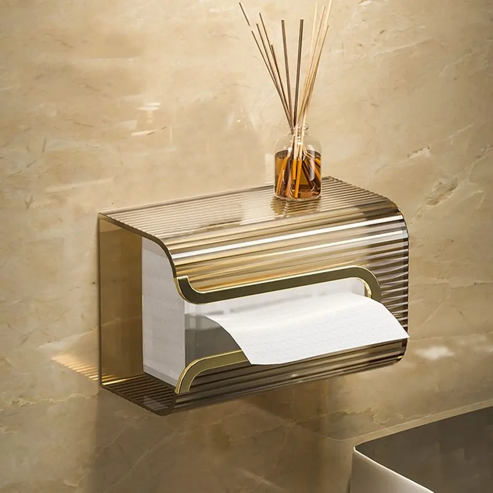 Punch-Free Creative Tissue Box Wall-Mounted Paper Towel Napkin Storage Box Household Kitchen Bathroom Paper Organizer 5