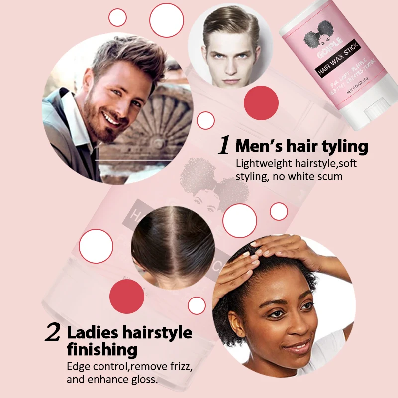 GOIPLE Wrap and Define Mousse Styling Foam for Curly Hair Wig Strong Natural Finishing Hold Edge Control Wax Stick Slick Kit