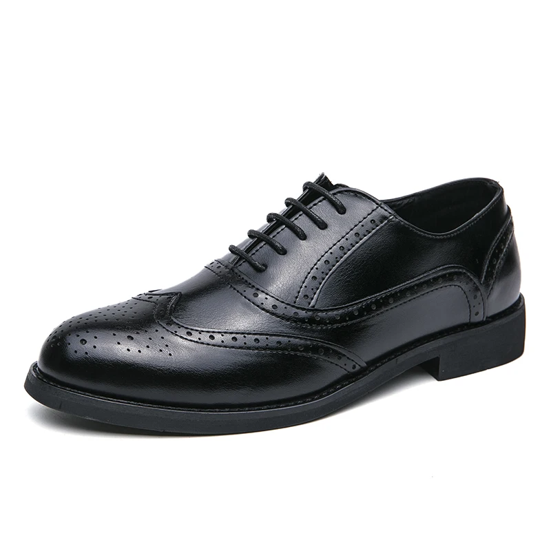 Men's Brogue shoes Lace Up Office Business Shoes for Men's Banquet Groom Wedding Shoes
