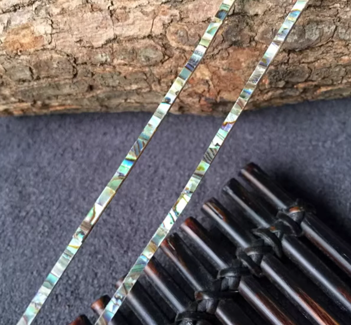 

2Pcs Size:400x2mm Thick:1.5mm Natural abalone colored shell decorative strips DIY instrument accessories handicraft edge inlay