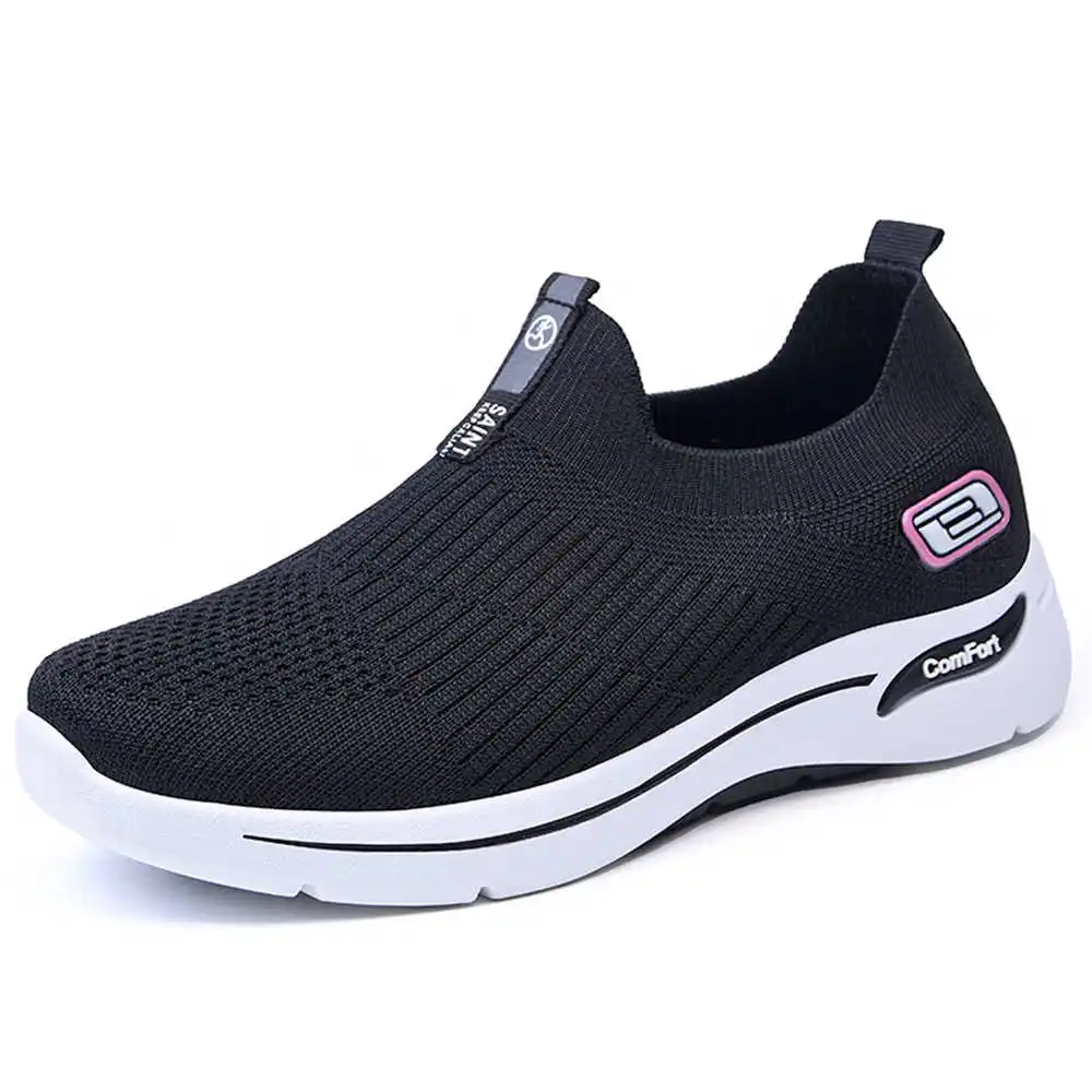 asian Asian sports shoes for women without laces | Running shoes for girls  stylish latest design new fashion | Elasto-02 casual sneakers for ladies |  Slip on black shoes for jogging, walking,