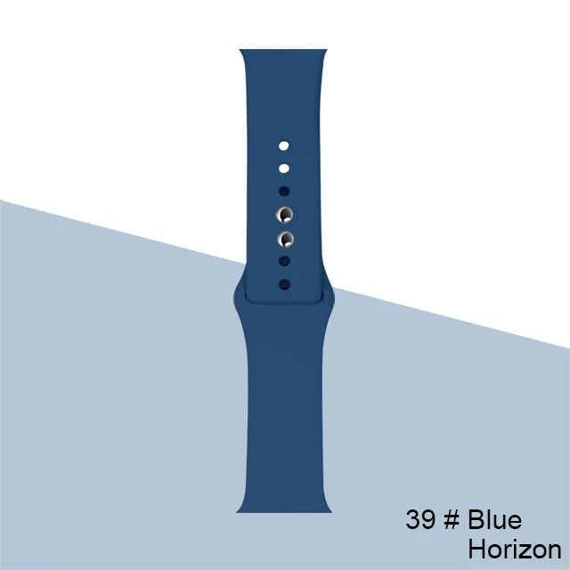 Silicone Strap For Apple Watch band 45mm 41mm 44mm 40mm 38mm 42mm Watchband Bracelet Correa For Iwatch Series 6 Se 5 4 3 7 Blue-Horizon-39