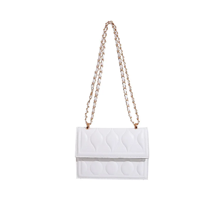 Bolso de hombro para mujer, versátil, de alta gama, con cadena, sencillo, con forma de cruz diagonal, en relieve, nuevo modelo, para mujer que viaja al trabajo