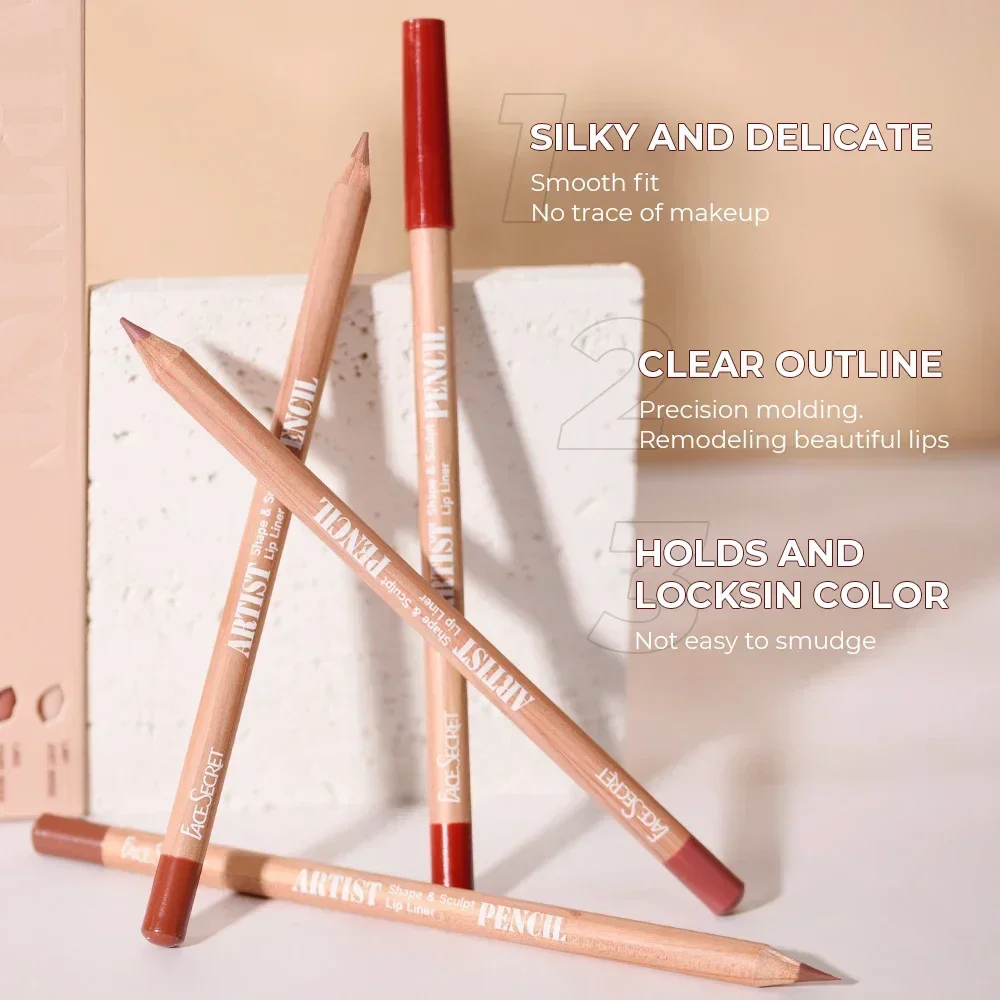 Velvet Matte Long-Lasting Artist Shape Sculpt Lip Liner Pencil Set 6Pcs/Set Weightless Precise Liner