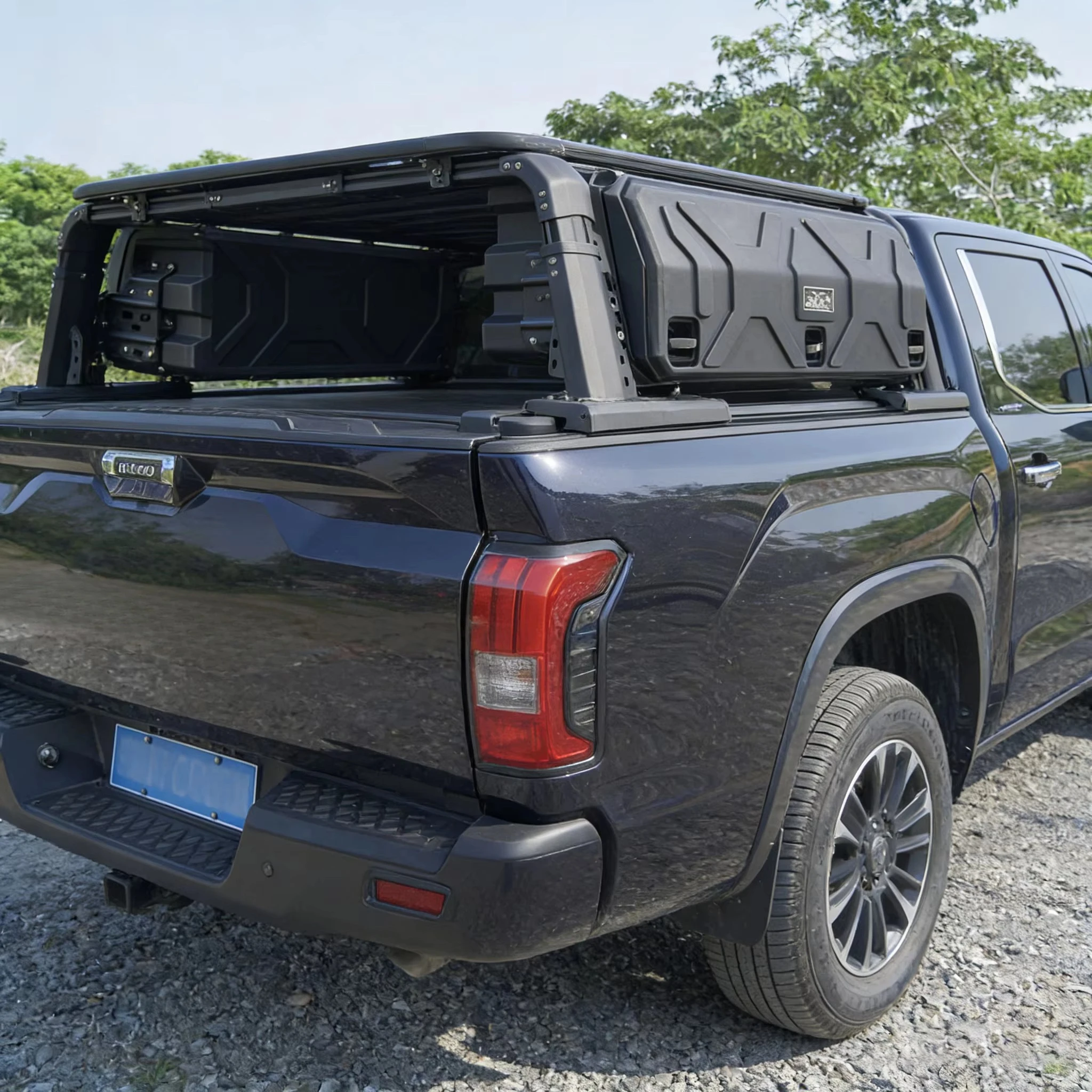F150 픽업 트럭용 조절식 알루미늄 롤바 (2개 확장 패널 포함, 방수 및 접이식 디자인)