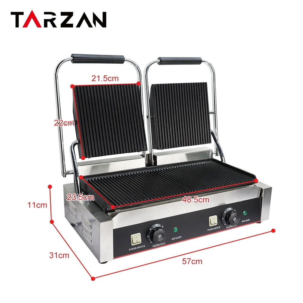 Hot selling cheap price Cast Iron/Electric Sandwich Maker Panini Press Grill Double Plate Food Machinery  Grill Press Grill 5