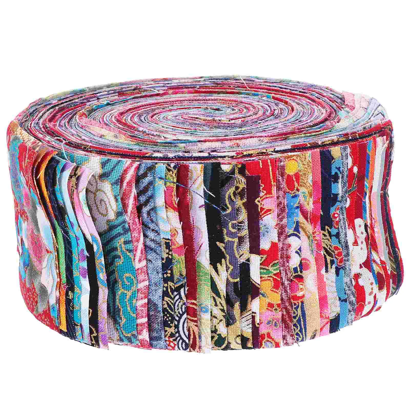 

Healifty Cotton Fabric Quilting Strips Christmas Jelly Rolls Fabric Patchwork Craft Sewing Colorful