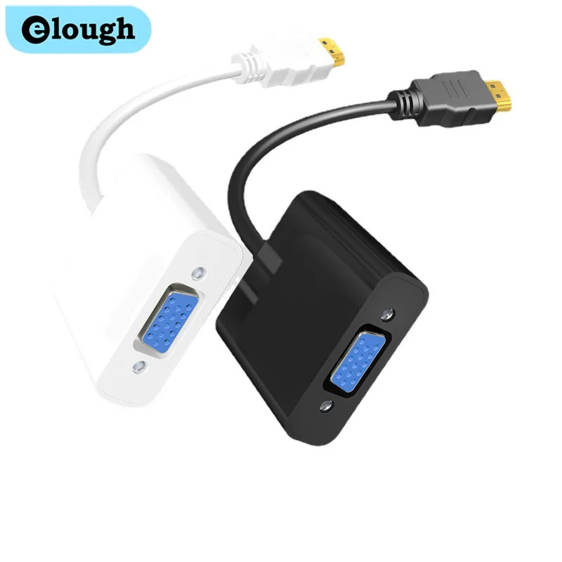 

Elough 1080P HDMI-compatible to VGA Adapter Digital to Analog Converter Cable For PC Laptop TV Box to Projector Displayer HDTV