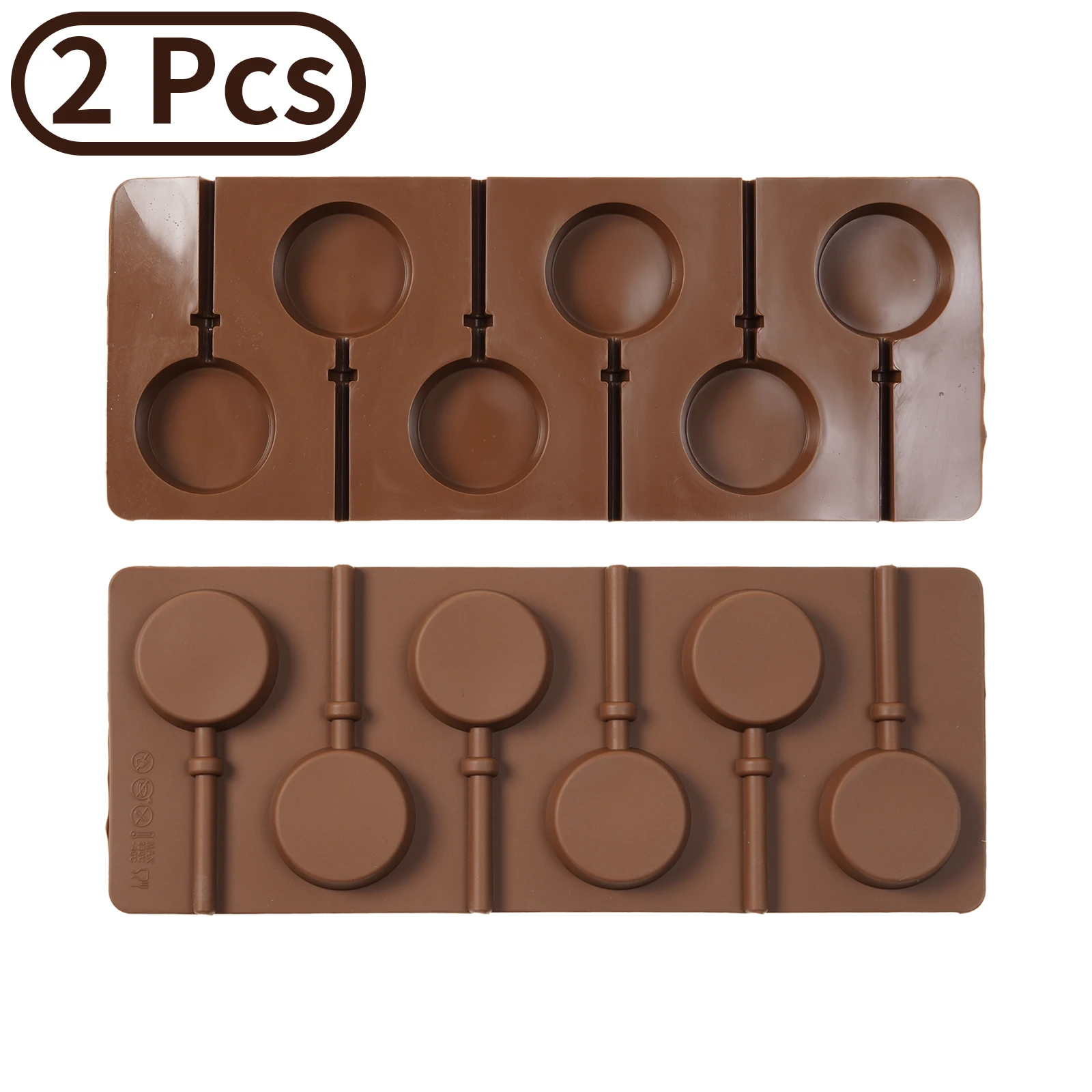 

Round Lollipop Silicone Molds Non-Stick Candy Chocolate Pudding Mold for Cake Decorating Kitchen Bakeware Resin Craft 2Pcs/Set