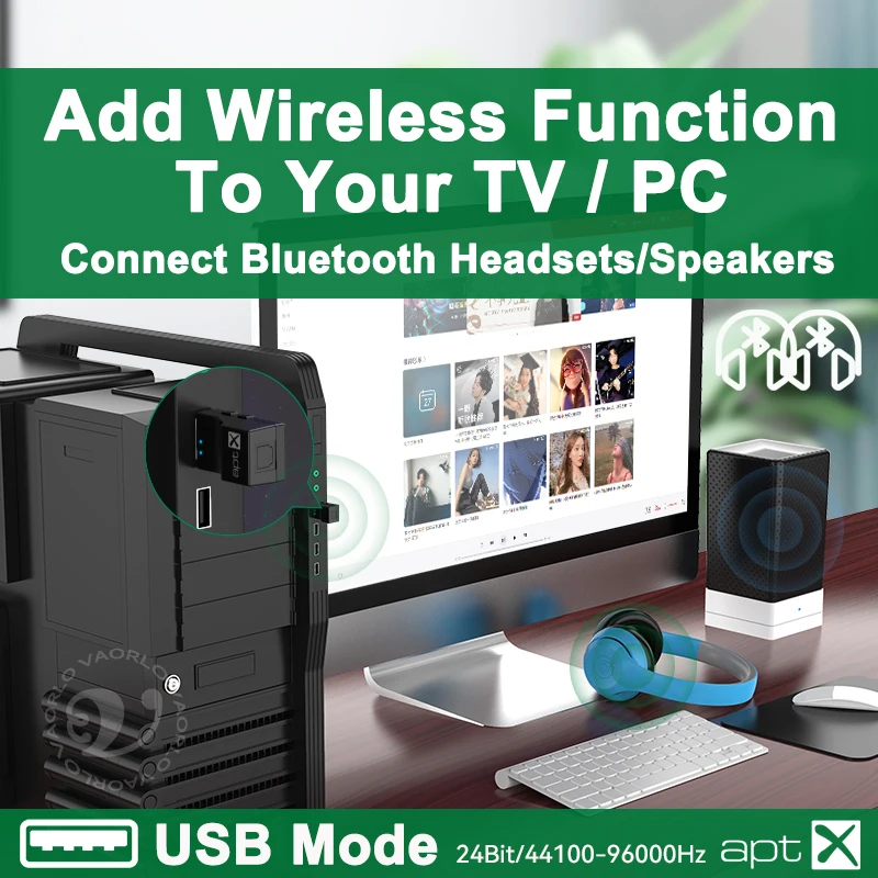 thumbnail image 2 of Isobel Bluetooth 5.0 Transmitter & Receiver - Dual Link Audio Adapter For TV, PC, Car Stereo Systems 2 of 10
