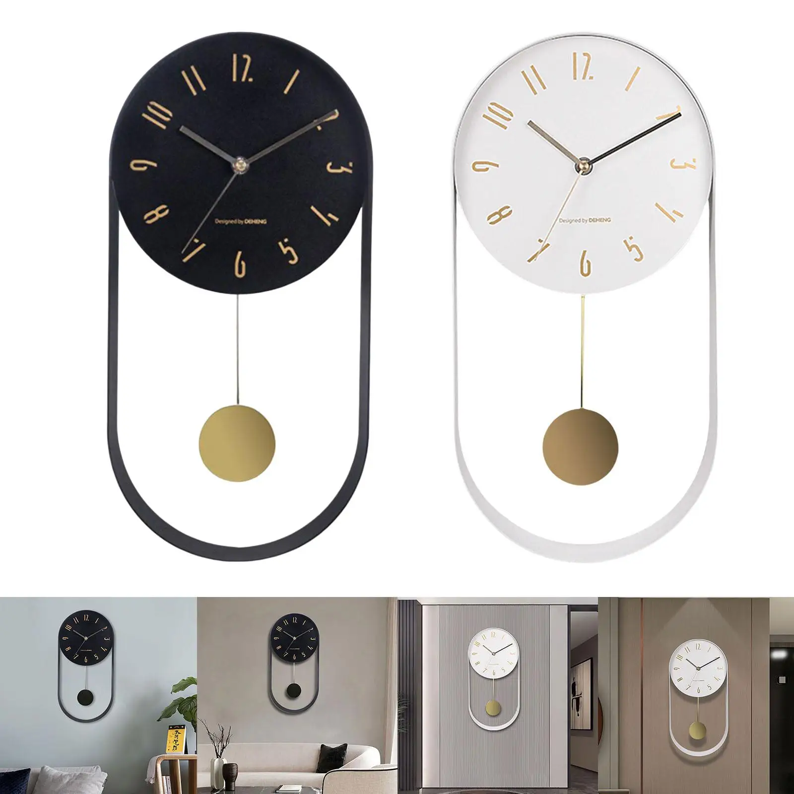 

Large Wall Clocks for Living Room Decor Pendulum Wall Clocks Modern Silent Decoration for Bedroom kitchen and office