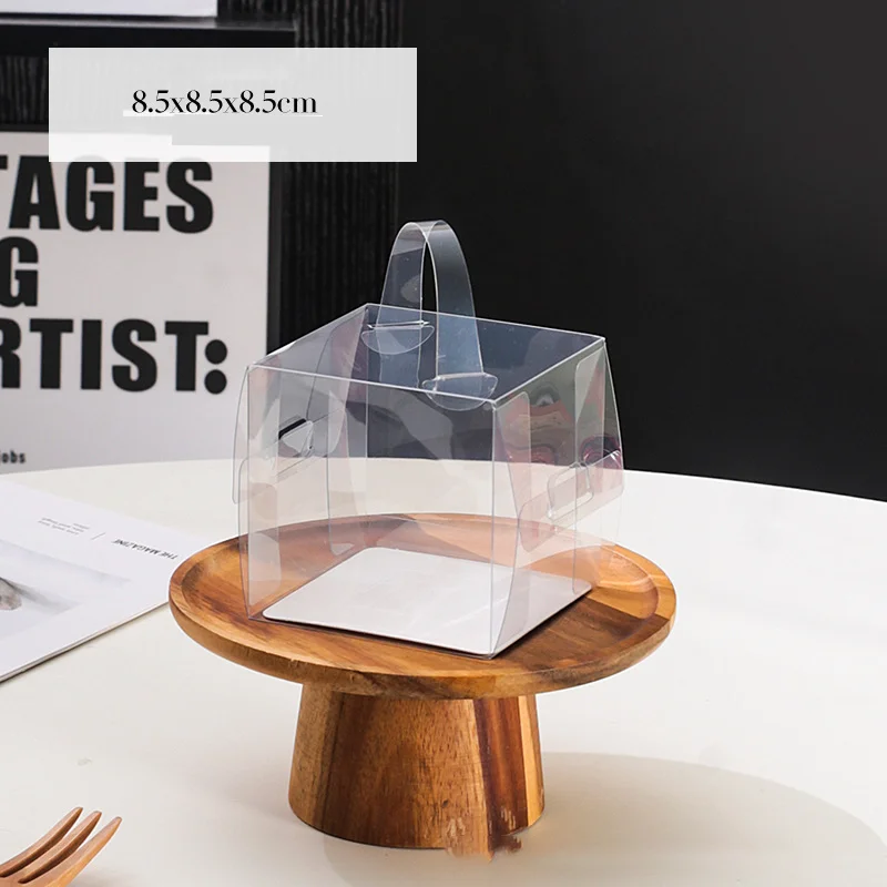 50pcs Transparent Cake Boxes with Handles, Plastic Cupcake and Chocolate Gift Boxes, Mi... - SKU TCBH1052 - UGI Packaging