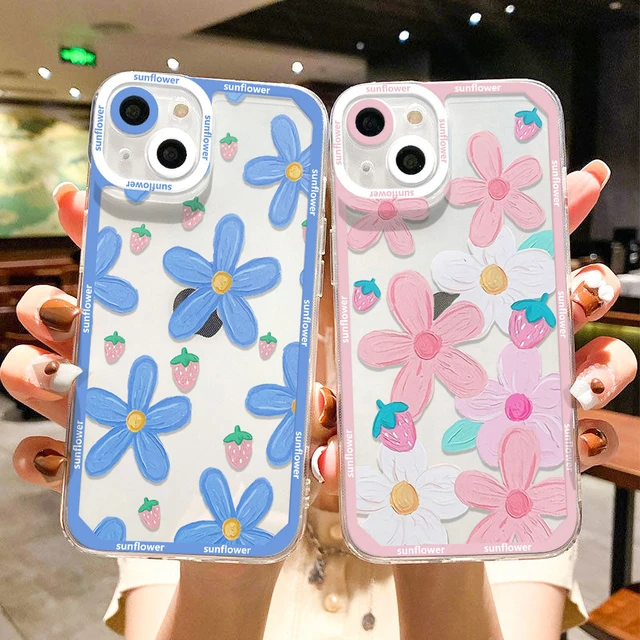 Musubo Luxury Flower Leather Phone Case For Samsung Galaxy S22 S23 Ultra  S21 S20FE A13 A14 A53 A51 A52S Cover Girls Soft Square - AliExpress