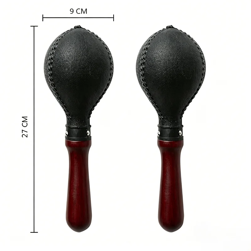 Professional Maracas Pair with ABS Shell and Wooden Handles for Live Performances and Parties