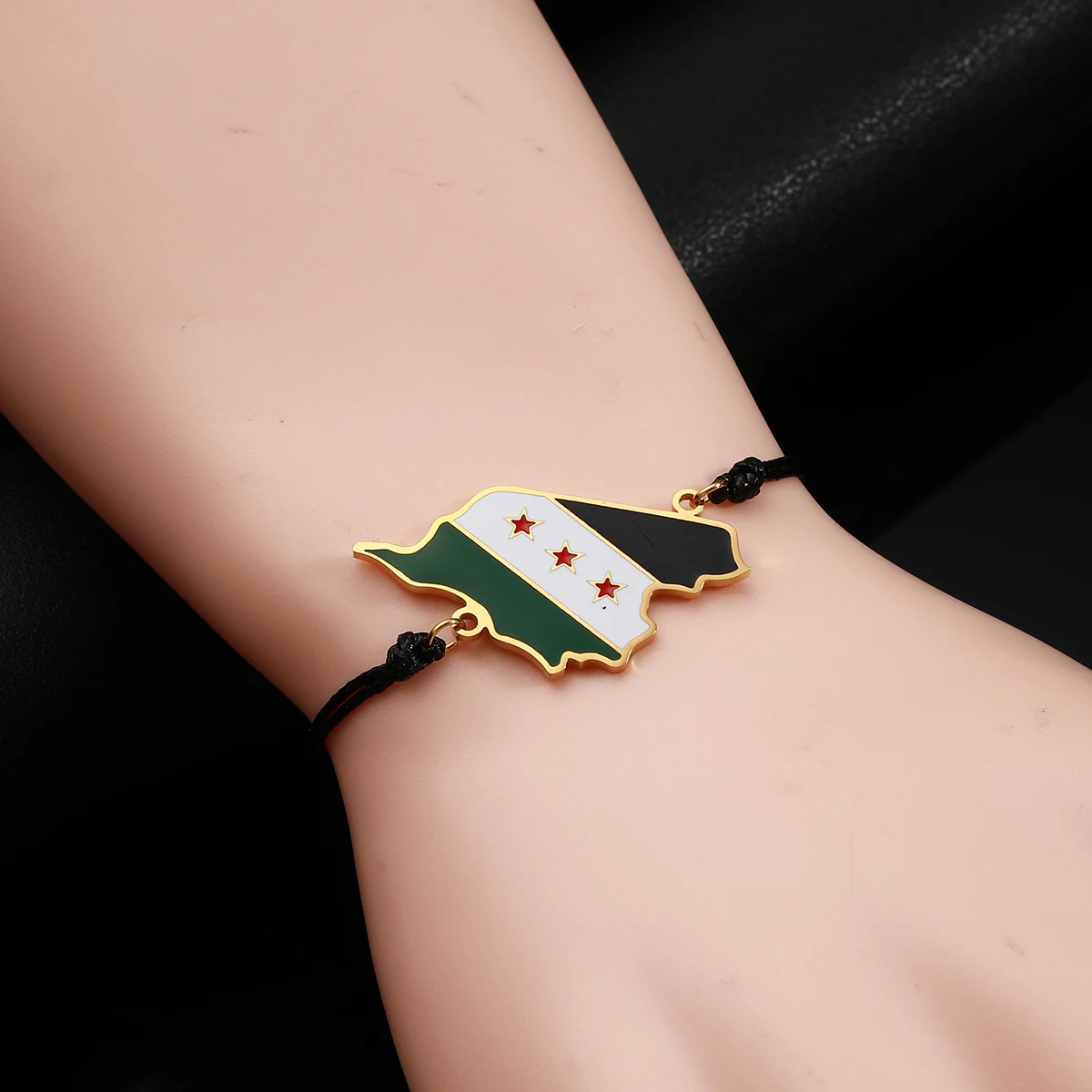 Syria Map Flag Charms Bracelet Rope Chain Jewelry bangle bracelet chain bracelet