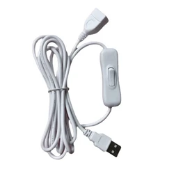 USB Male to Female Extension Cable with Power Switch - 2m (Beige)
