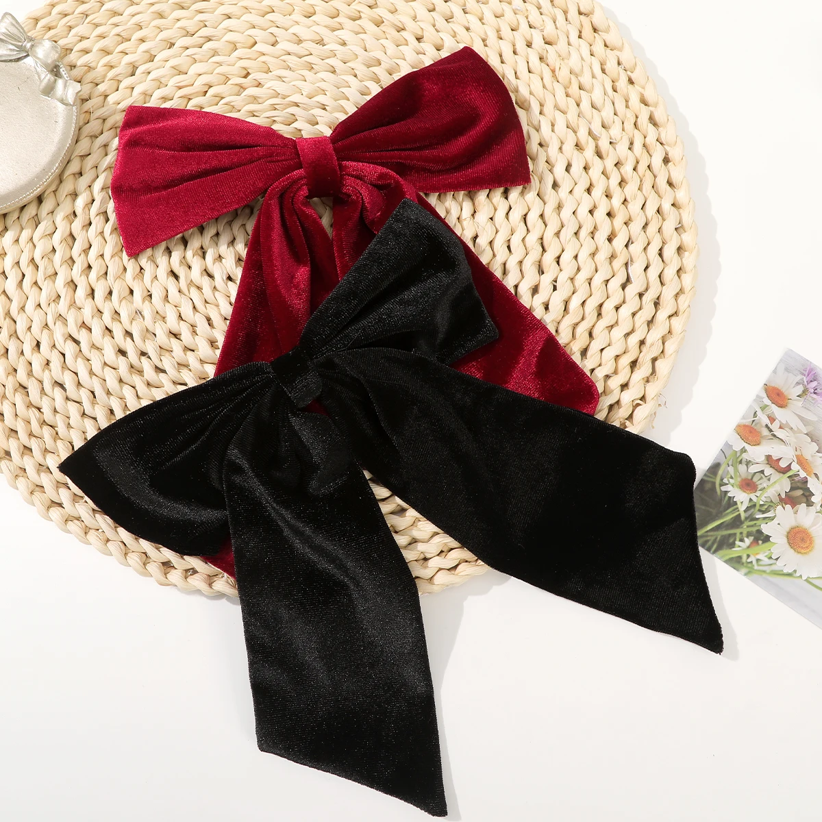 Black Spring Clip Bow Ponytail Hairpin Ladies Party Styling Hairpin Hair Clips Women Festival Fashion Barrettes Hair Accessories