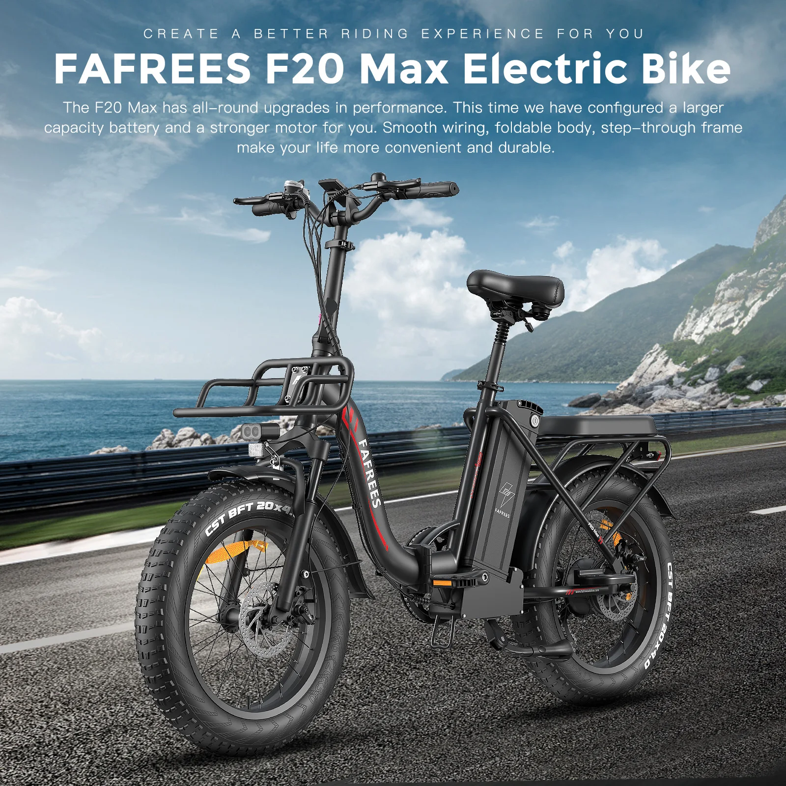 Fafrees F20 Max Klapprad Elektrofahrrad Mit 48V 30Ah Abnehmbarem Akku, 20 Zoll E-bike Mountainbike für Erwachsene, 7-Gang, 25 km/h und Reichweite bis 110–150km – Detail 1