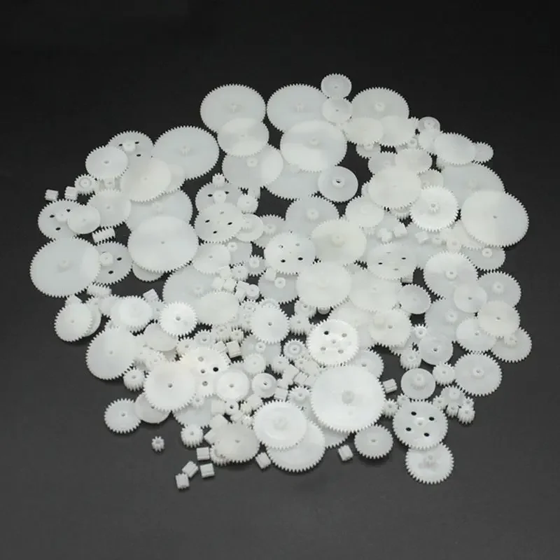 200PCS Mixed Plastic Gear Bag Motor Motor Transmission Gear 0.5 Mold DIY Handmade Toy Accessories engranajes de pl&aacute;stico