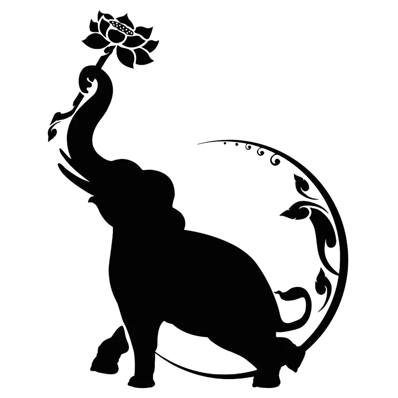 

14.9cm * 18.8cm creative vinyl car stickers personalized Indian elephant fashion stickers high-quality car decoration