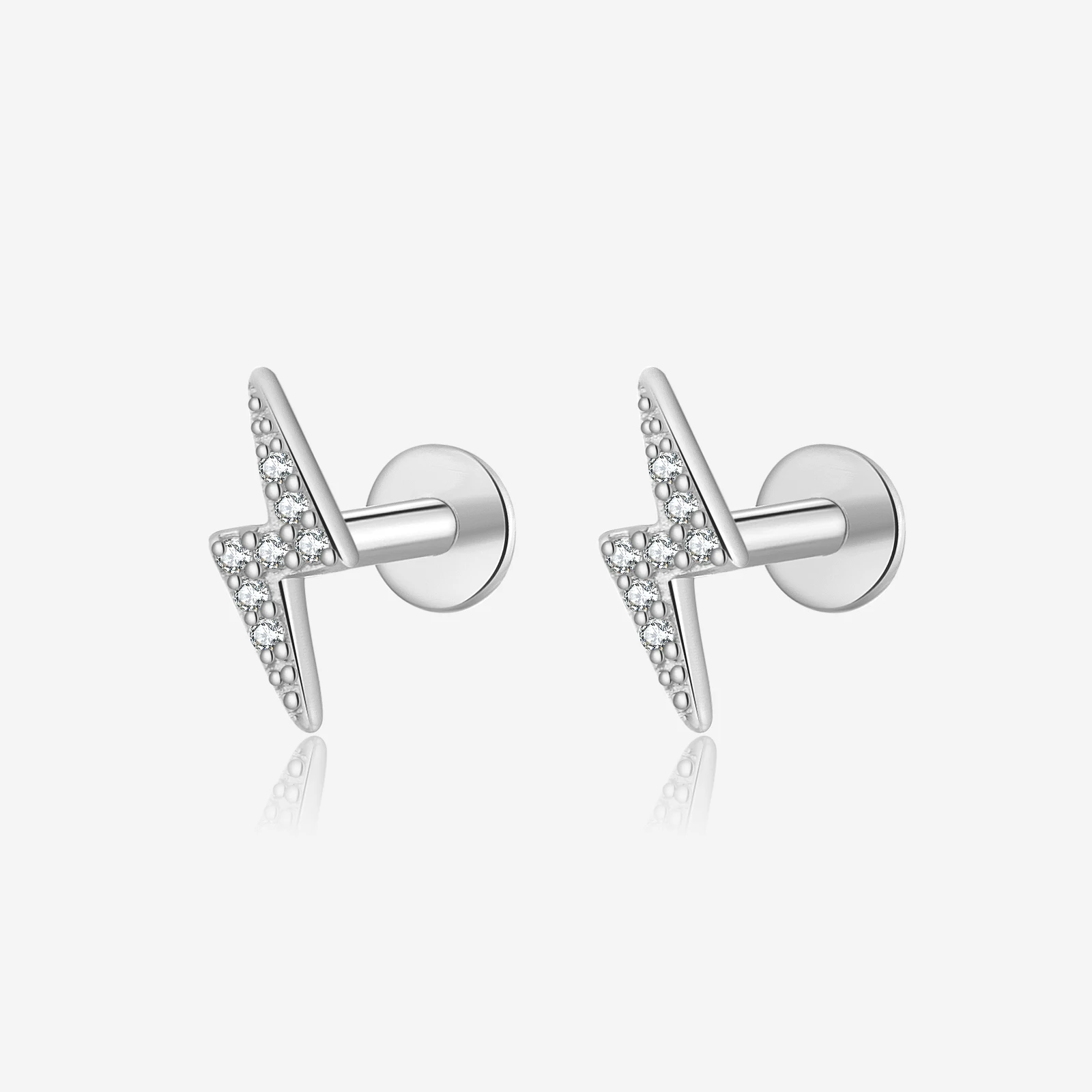 

VEWANT New 925 Sterling Silver Gold Lighting Stud Earring Clips Piercing Pendientes Luxury Fine Jewels