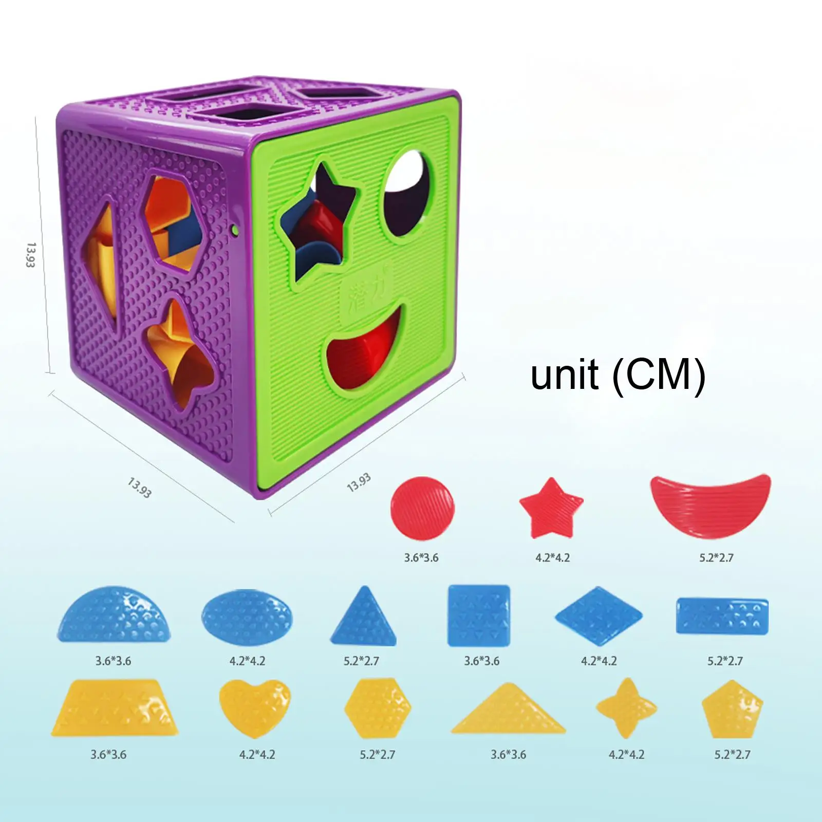 Geometric Shape Blocks and Sorter Box Shape Sorting Cube Toy Fun Early Developmental Baby Sorter Toy Colorful Cube for Kids