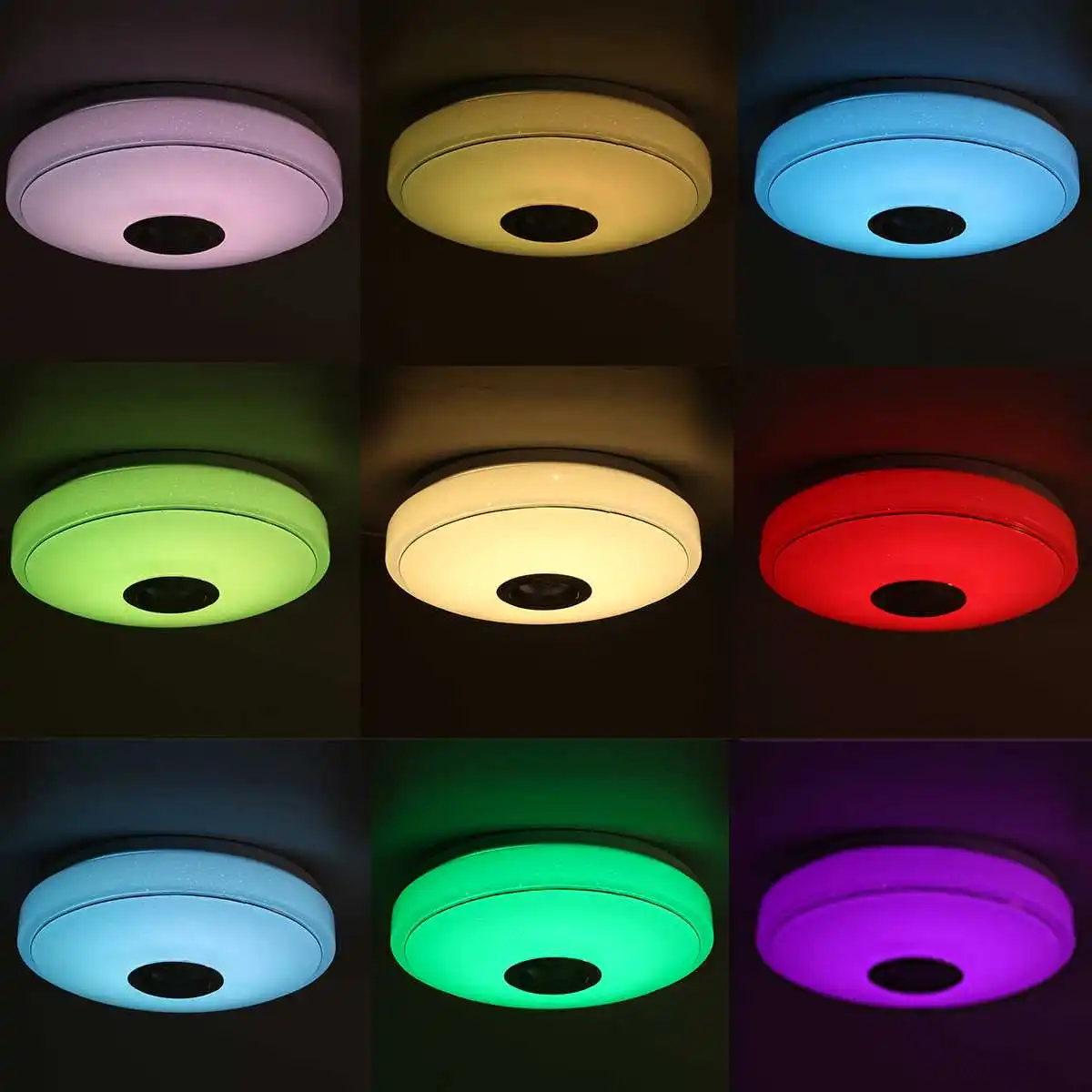 200W 스마트 LED 천장 조명 APP 블루투스 음악 스피커 라이트 RGB 디 밍이 가능한 천장 조명 홈 침실 거실 주변 조명