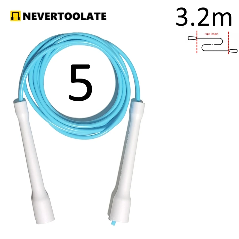 Long CC handle 15cm robust anti break easy hold beginner soft pvc jump rope skip freestyle elevate excersise fitness 4