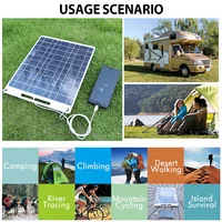 Chargeur solaire 100W avec deux Ports USB, panneau solaire étanche et Portable pour le Camping en plein air, la randonnée, les appareils d'urgence 5