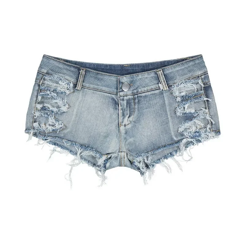 Hot Sexy  Hole Fringed Jeans Shorts Women Beach Party Cute Shorts Night Club Wear