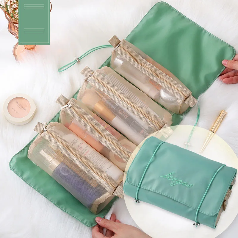 

1PCS Detachable Cosmetic Bag Portable Large Capacity 4 in 1 Portable Folding Travel Cosmetics Storage Toiletry Bag Organizer