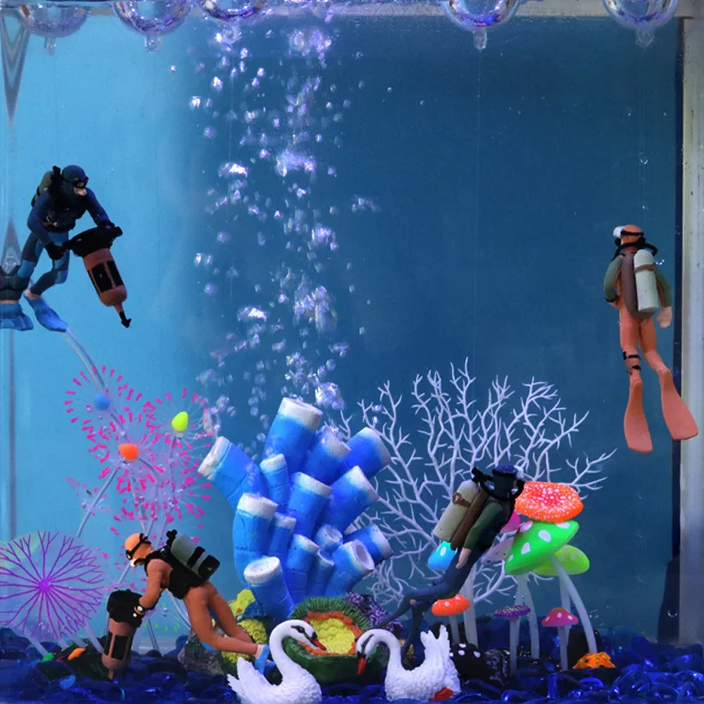 Cute Resin Frogman Aquarium Ornaments Interesting Floating Decoration Simulated Mini Diver Fish Tank Aquarium Accessories fish tank decorations,aquarium ornaments